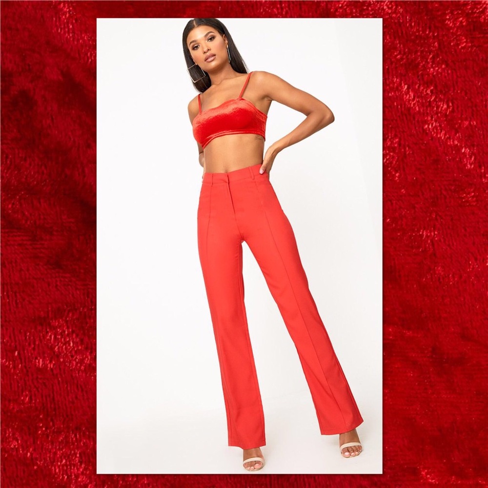 NWT Red Straight Leg Trousers